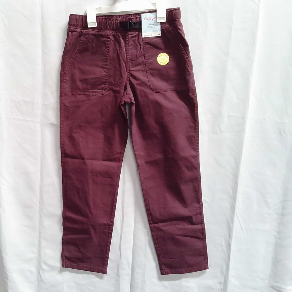 New JOGGER pants for kids without closure, adjustable at the waist, burgundy